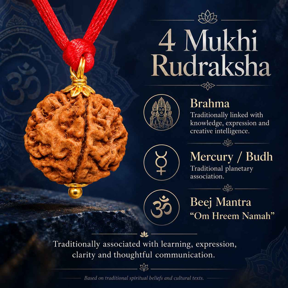 4 Mukhi Rudraksha Pendant