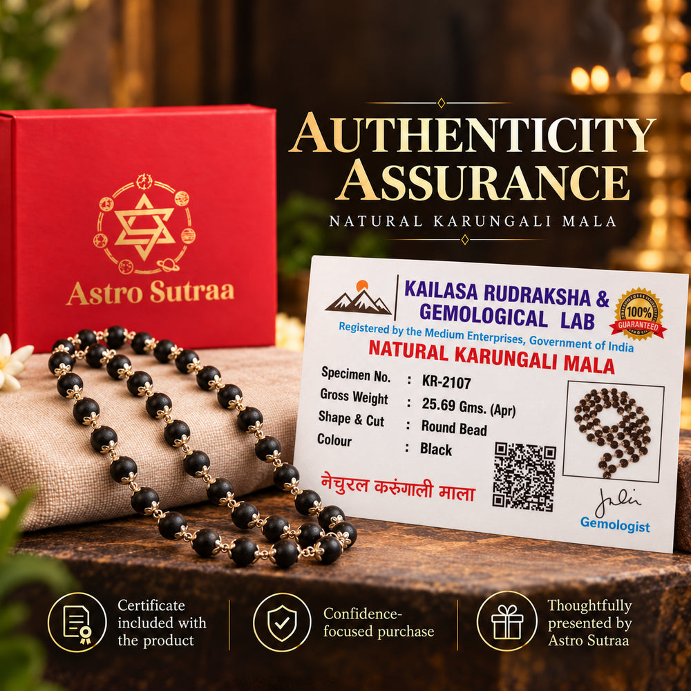 Karungali Mala with Silver Cap