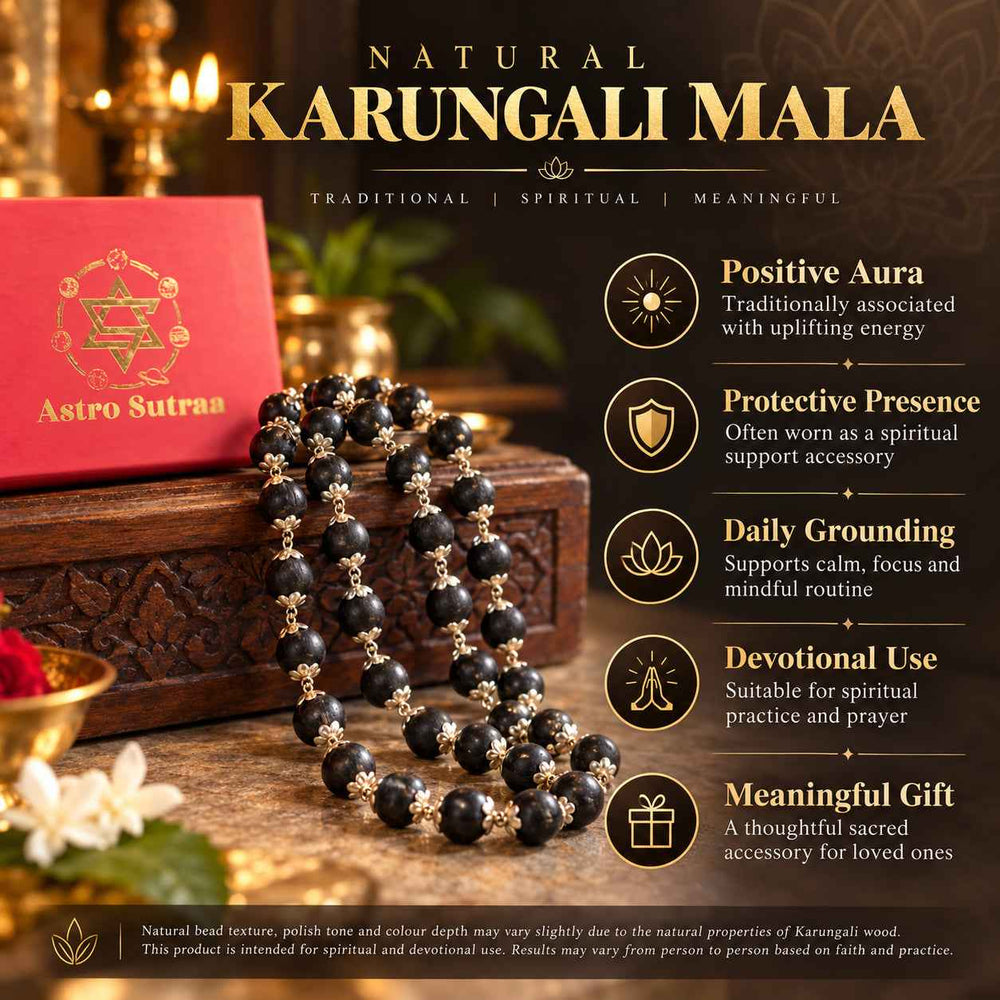 Karungali Mala with Silver Cap