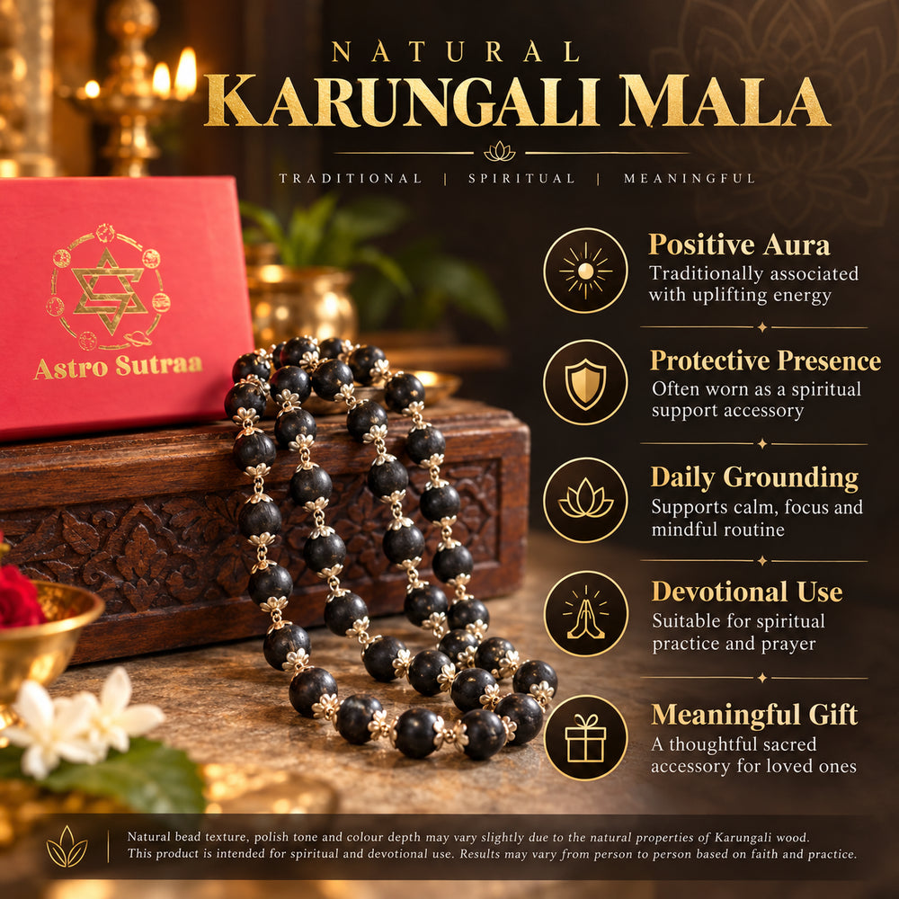 Karungali Mala with Silver Cap
