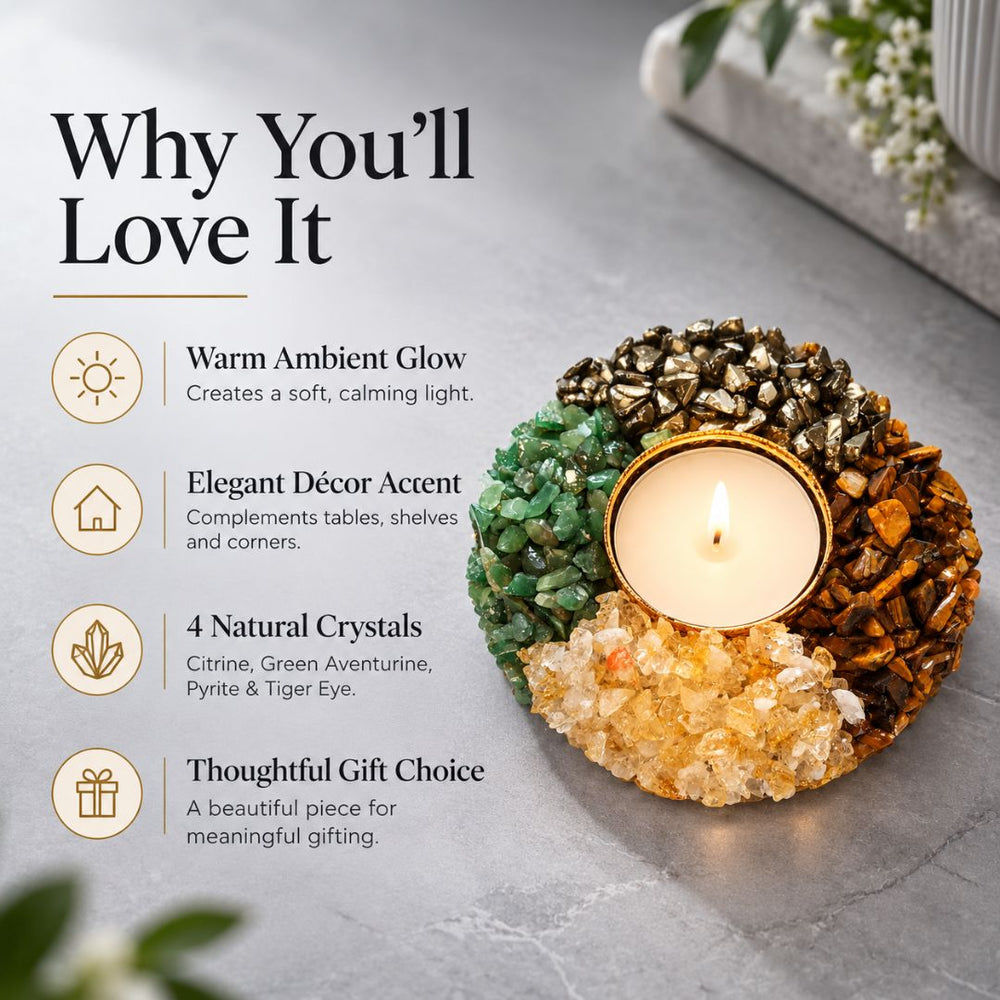 Dhan Yog Crystal Tea Light Holder