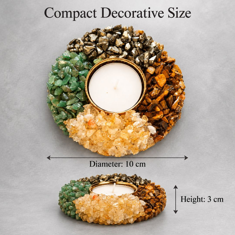 Dhan Yog Crystal Tea Light Holder