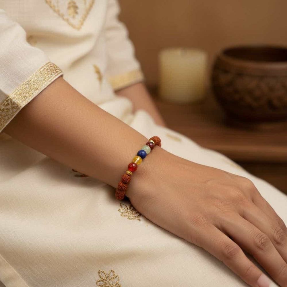 Shukr Chakra Bracelet With 5 Mukhi Rudraksh