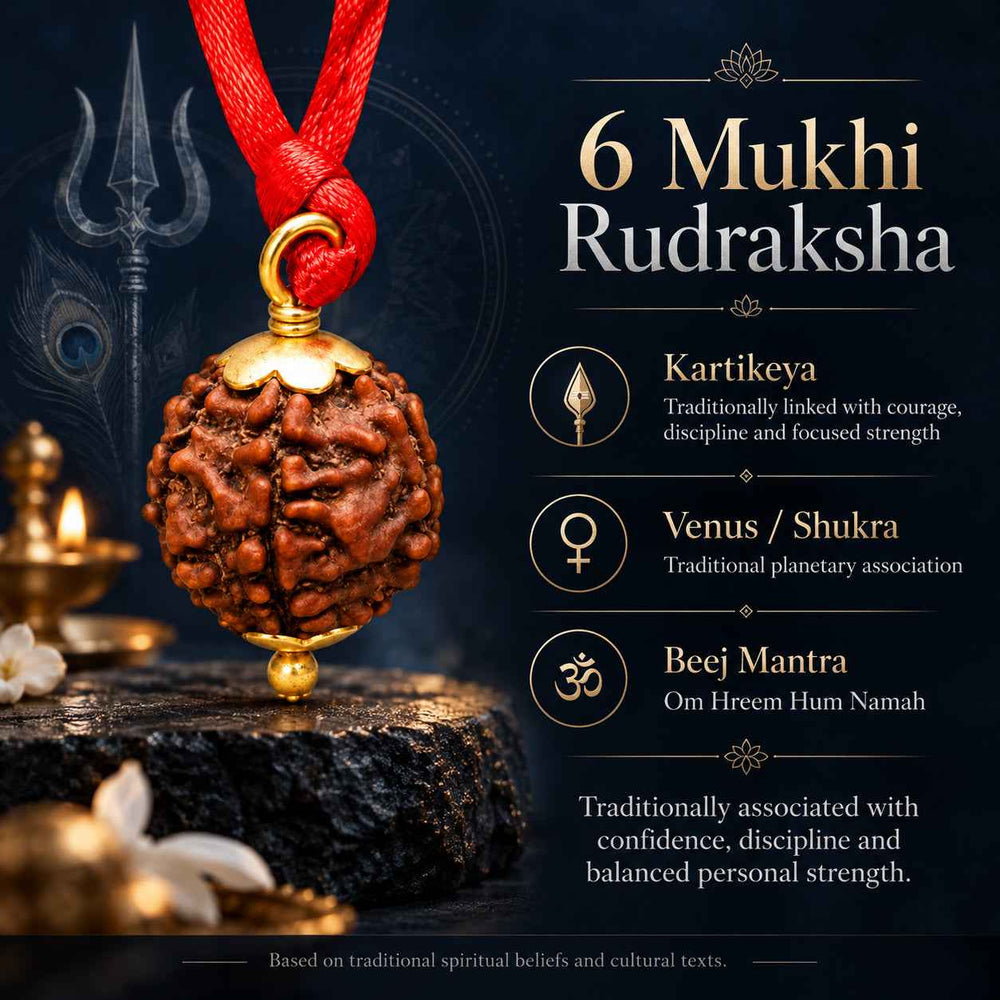 6 Mukhi Rudraksha Pendant