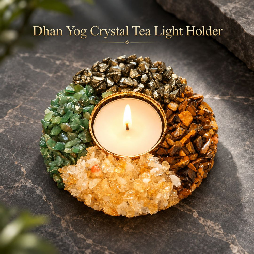 Dhan Yog Crystal Tea Light Holder