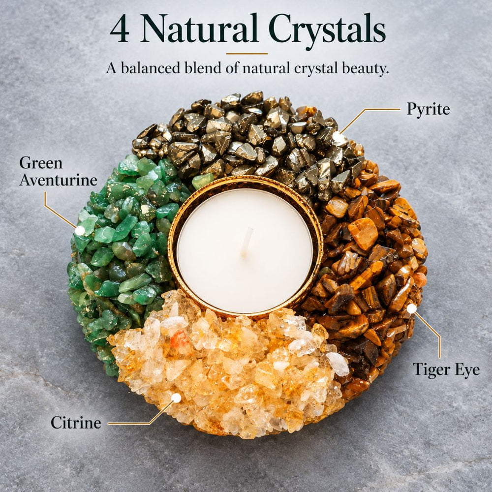 Dhan Yog Crystal Tea Light Holder