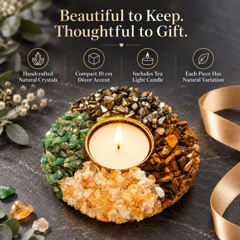 Dhan Yog Crystal Tea Light Holder