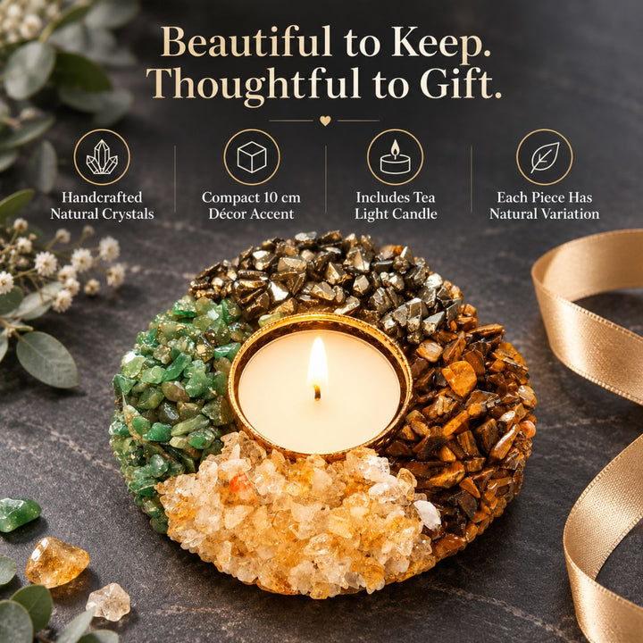 Dhan Yog Crystal Tea Light Holder