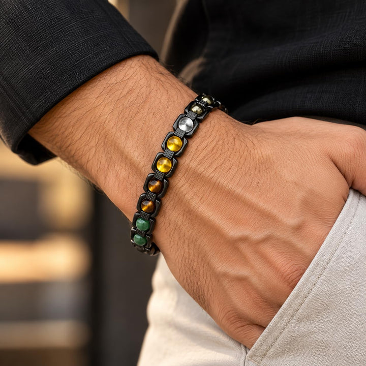 Dhan Yog Metal Bracelet - Midnight Finish