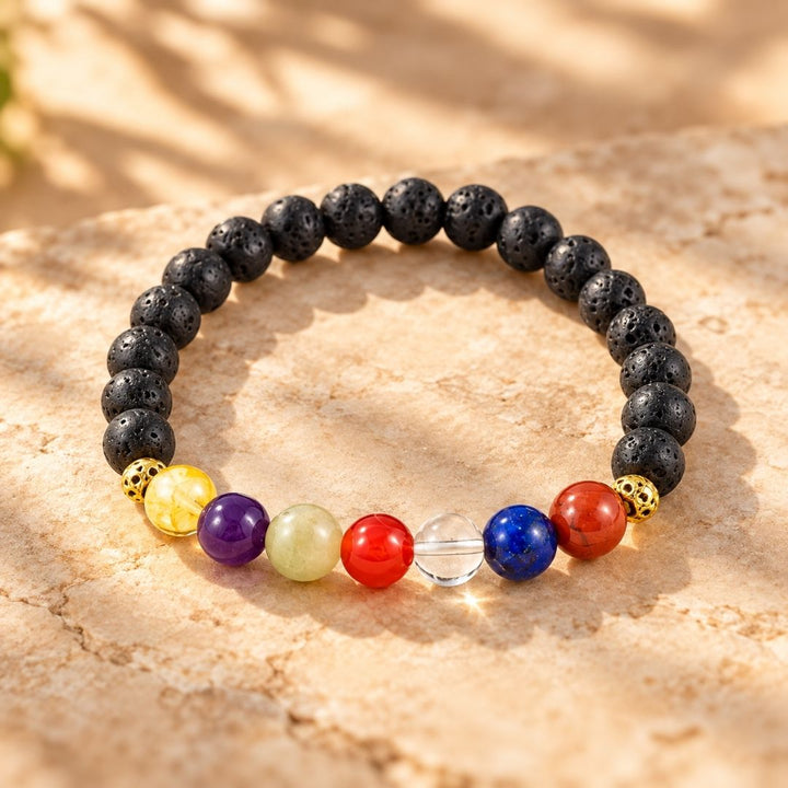Shukr Chakra Bracelet with Lava Beads