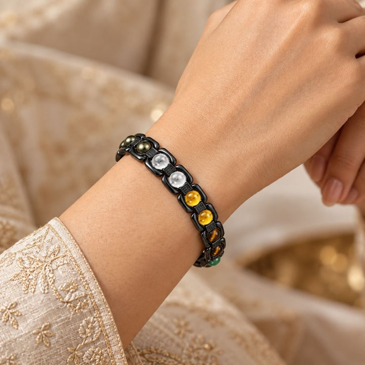 Dhan Yog Metal Bracelet - Midnight Finish