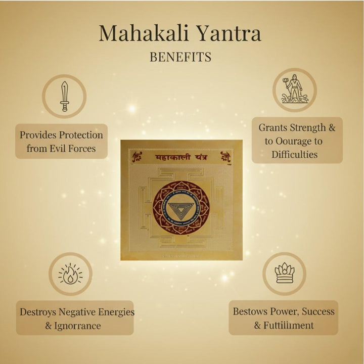 Mahakali Yantra with its benefits on a beige background