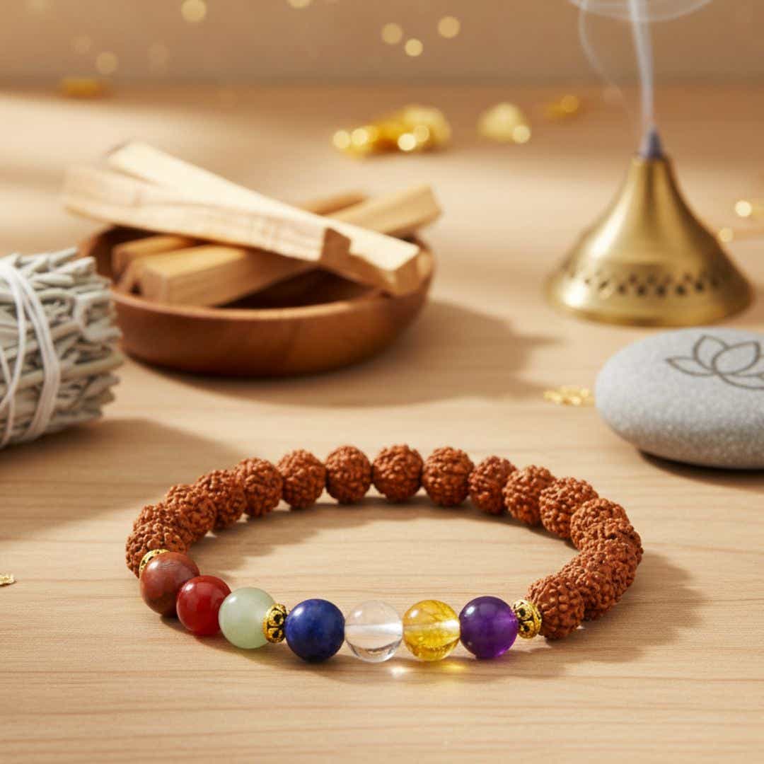 Shukr chakra bracelet with Panchmukhi Rudraksha