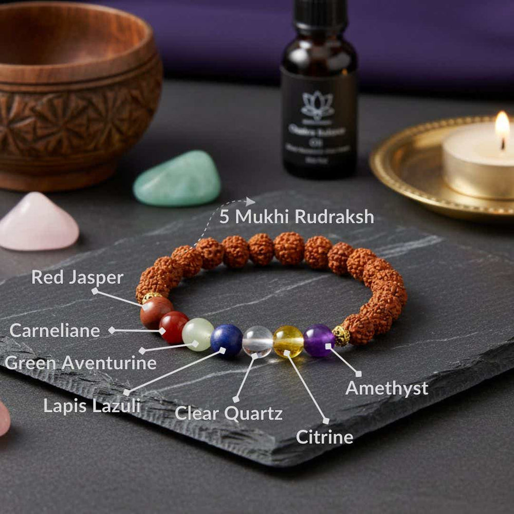 Shukr Chakra Bracelet With 5 Mukhi Rudraksh