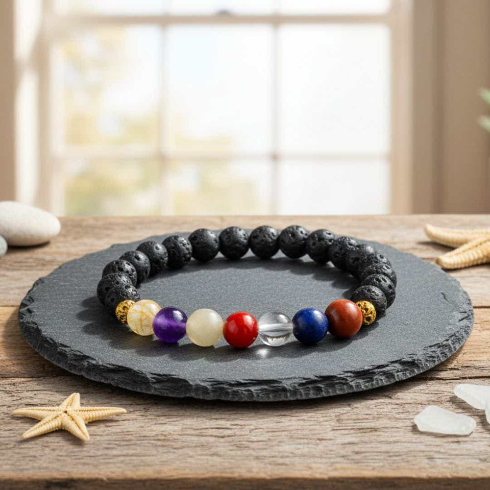 Shukr Chakra Bracelet with Lava Beads