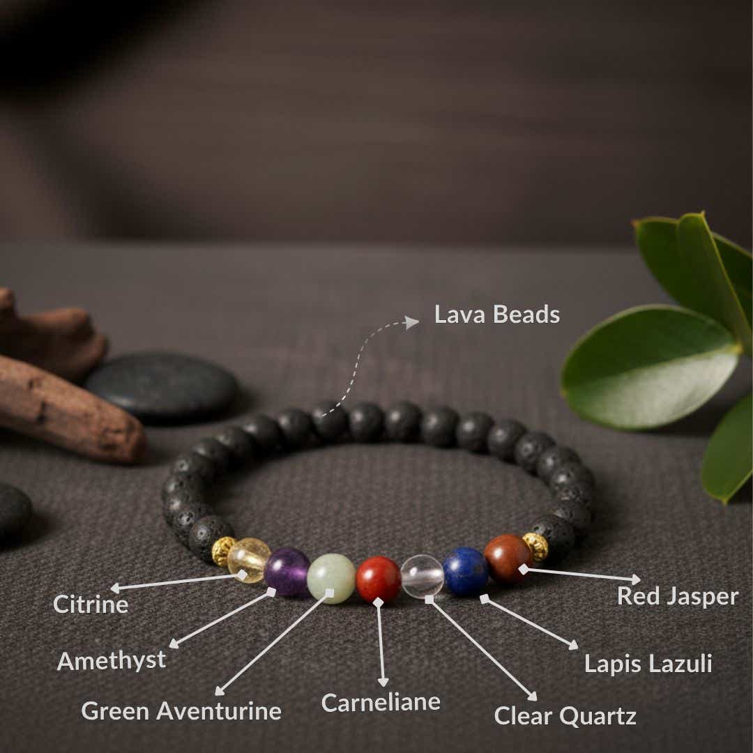 Shukr Chakra Bracelet with Lava Beads