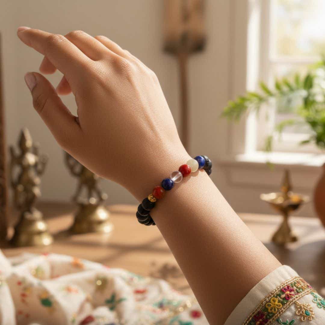 Shukr Chakra Bracelet with Lava Beads